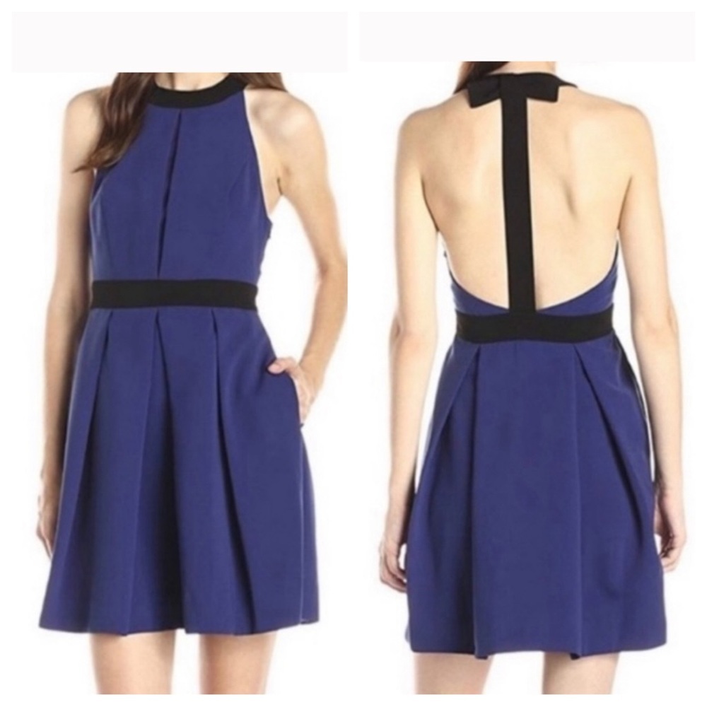 NWT! Jill Jill Stuart blue - black fit flare dress
